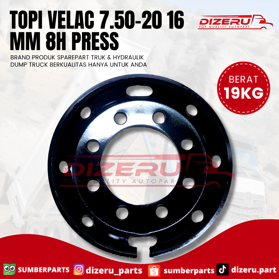 Topi Velac 7.50-20 16 MM 8H Press